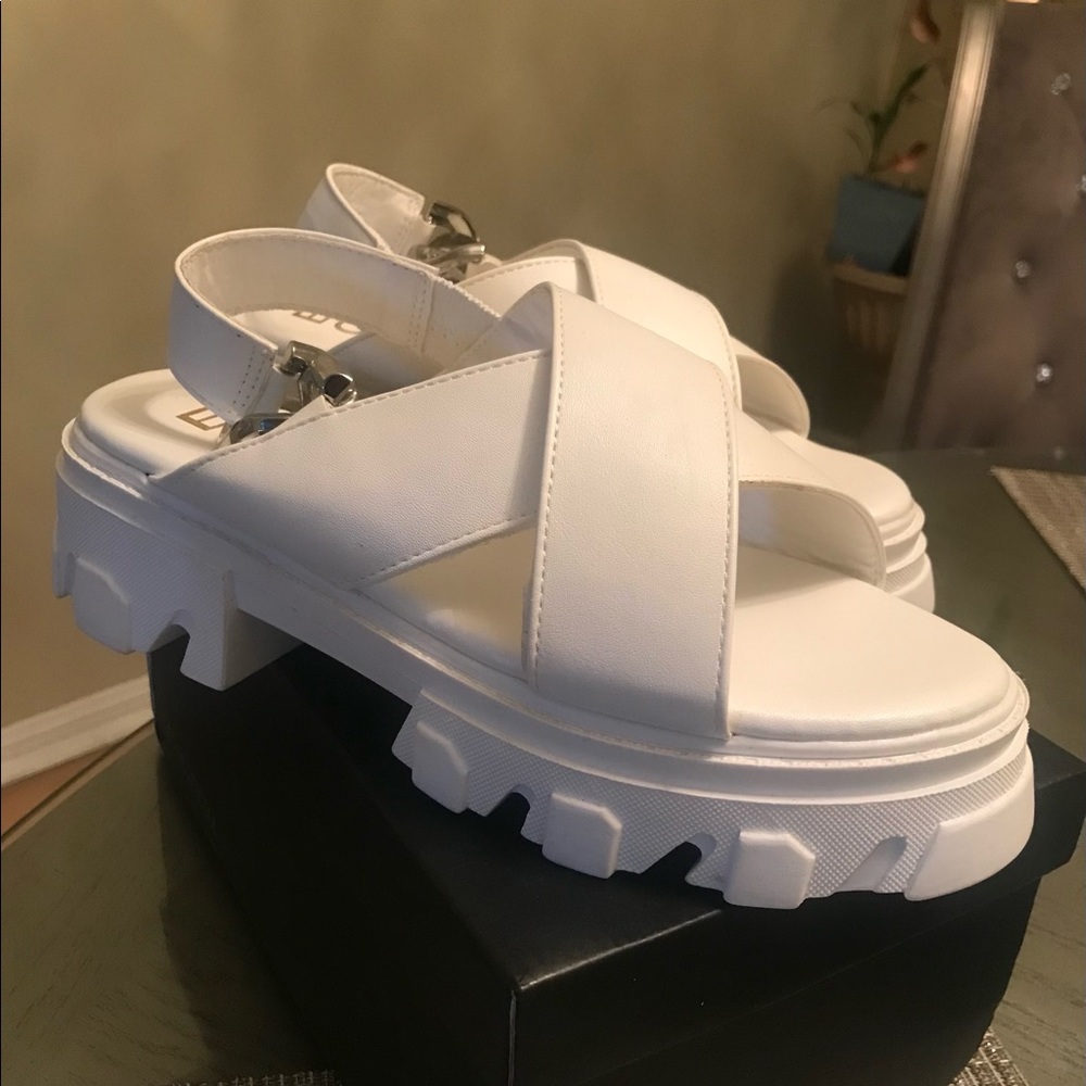 White sandals platform-brand new